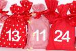 Mobile Preview: 24 Adventskalender Säckchen rot weiß